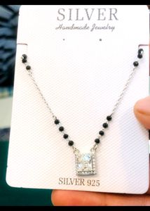 Zirconia Diamond Mangalsutra Pure Silver