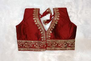 Maroon South Silk Blouse