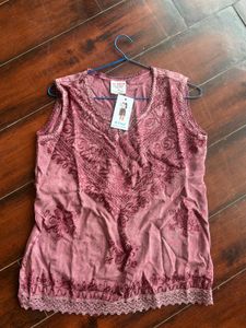 Boho Embroidered Sleeveless Top/kurti