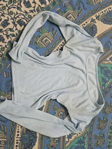 y2k Light Blue Long Sleeve Top