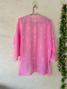 Beautiful Pink Chikankari Kurta