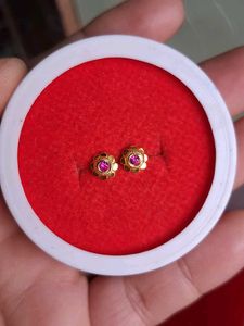 Gold Flower Stud Earrings