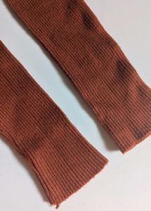 Rust Ribbed Knit Mock Neck Top