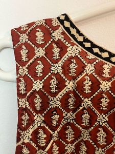 Maroon Ethnic Sleeveless Blouse