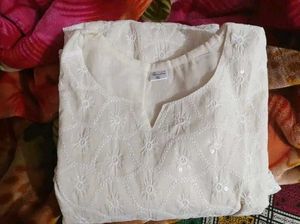 Elegant White Chikankari Kurta Set
