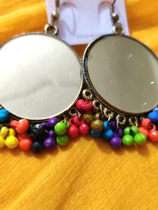 Boho Mirror Jhumka Earrings