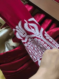 Maroon Kurta Set with White Embroidery