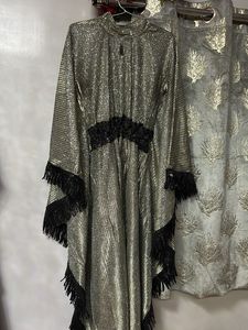 Sparkling silver Black  Kaftan Gown