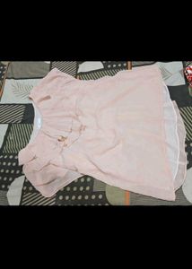 Blush Pink Ruffled Chiffon Top and skirt set