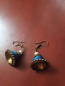 Bohemian Blue Fabric Necklace &amp; Earrings Set