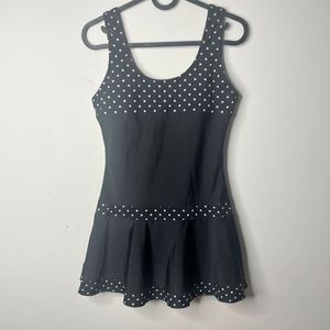Black Polka Dot Swimdress