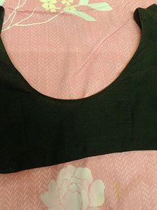 Elegant Black Blouse with Embellished Neckline