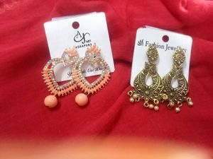 Stylish Heart & Traditional Earrings Set