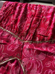 Vibrant Floral Print Saree with Sequins