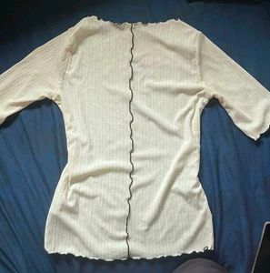 White Lettuce Hem Top