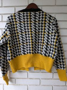 Winter Houndstooth Knit Cardigan &amp; trouser