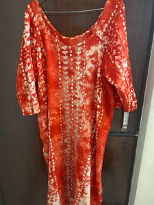 Beautiful Orange Tie-Dye Kurta