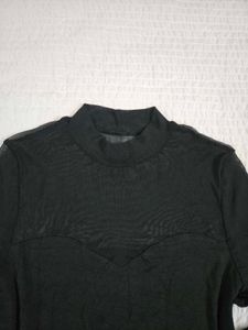 Black Sheer Mock Neck Top bust 34/36