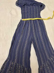 Boho Blue Striped Jumpsuit