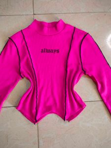 Y2K Pink Long Sleeve Top💓🌺👄🌷🦄🦩🍧🍭