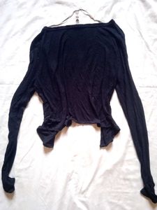 Black Long Sleeve V-Neck Cardigan