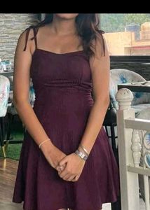 Stylish Plum Fit and Flare Dress