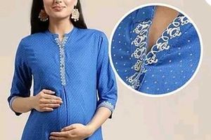 BELLA MAMA Three Fourth Sleeves Maternity Kurta