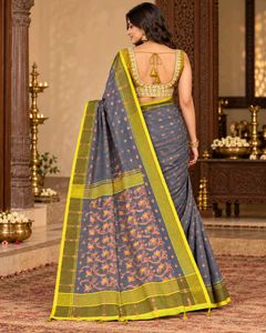 Elegant Grey Dhakai Jamdani Saree only