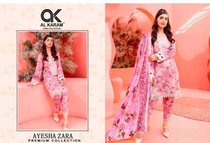 Pink Printed patchwork dress material