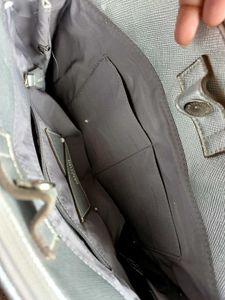 Kenneth Cole Silver Textured Hand Bag