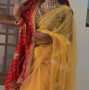 Embroidered Yellow saree