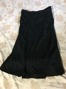 Chic Black Ruched Maxi Skirt
