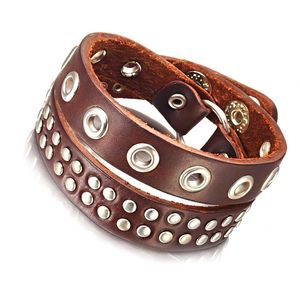 Edgy Studded Leather Cuff Bracelets Combo
