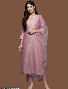 Rose pink Females Kurta Sets*