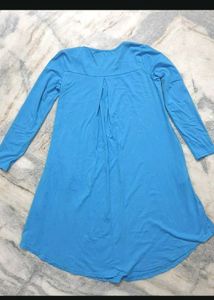 👗Blue Long Sleeve Casual Dress