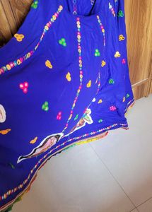 Vibrant Blue Embroidered Ethnic Skirt