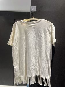 Fringe Trim Graphic T-Shirt