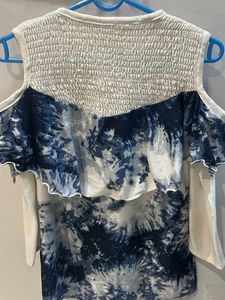 Tie-Dye Cold Shoulder Top