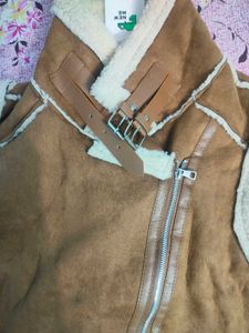 Newme Imported Fleece sleeveless Pu Jacket
