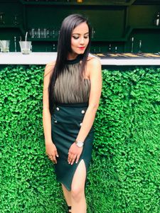 Elegant Green Halter Dress