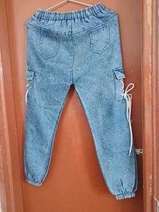 stylish cargo blue joggers