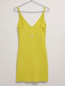 Vibrant Yellow Mini backless dress