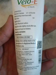 Velo-E Vitamin-E Cream with Aloe Vera