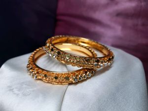 Gold Plated Bangles (2.4 Size) Totally New
