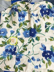 Blue Floral Strapless Corset Top