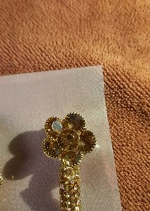 Gold Floral Chain Brooch