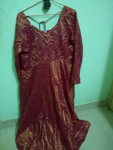 Pink long length Anarkali kurti