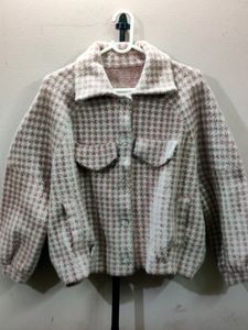 Imported women's houndstooth tweed jacket/sweater