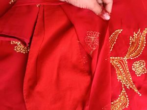 Red Embroidered Saree