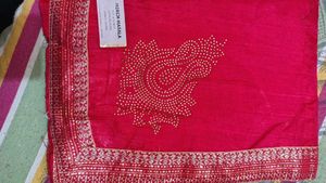 Stunning Red Embellished Saree